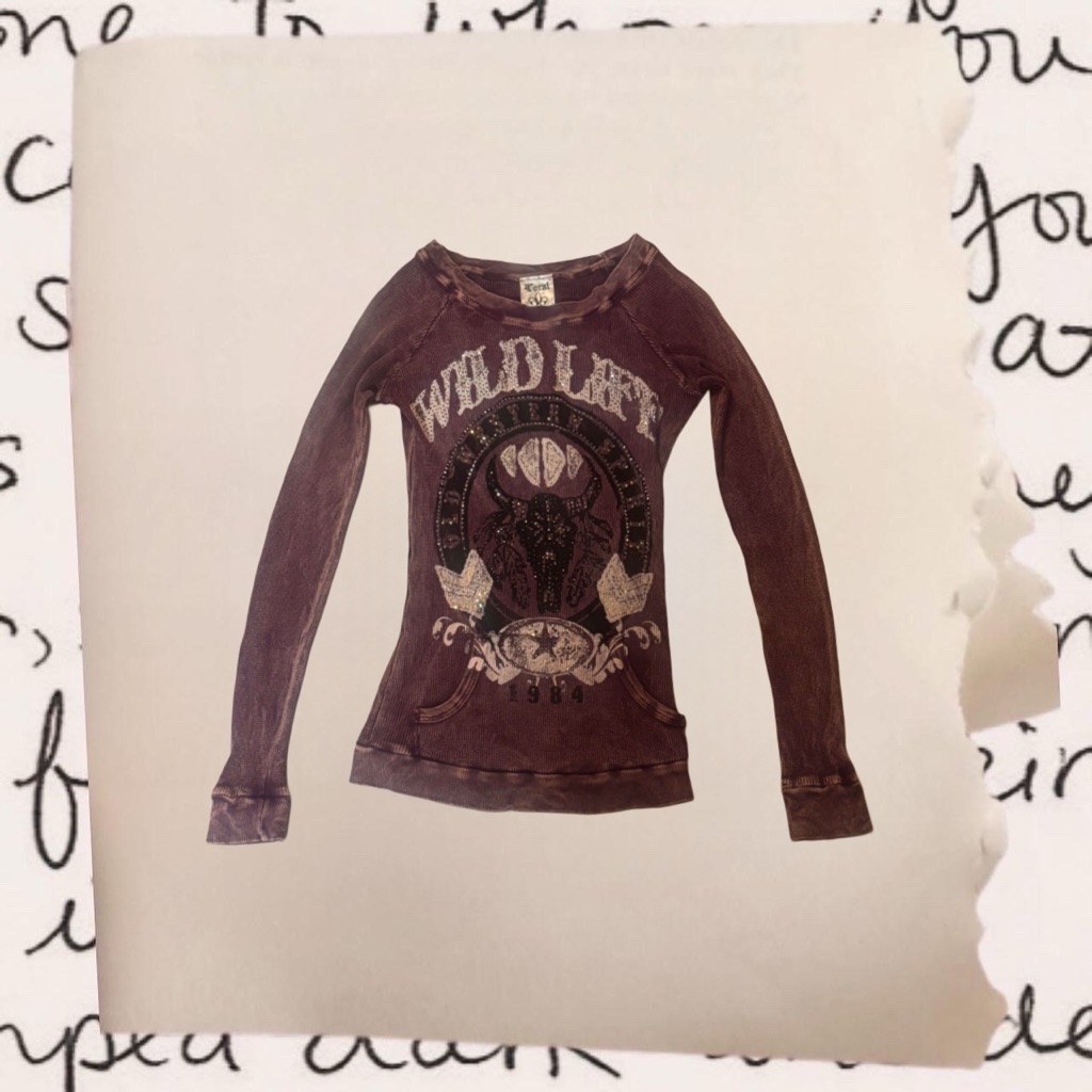 Thermal Long Sleeve Western Graphic Top